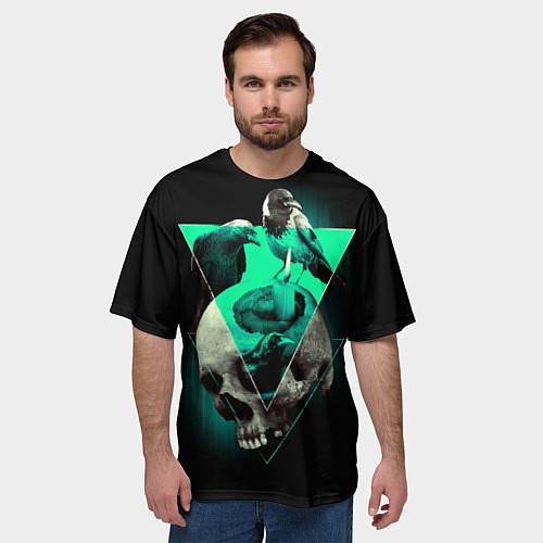 Мужская футболка оверсайз Череп колдуна / 3D-принт – фото 3