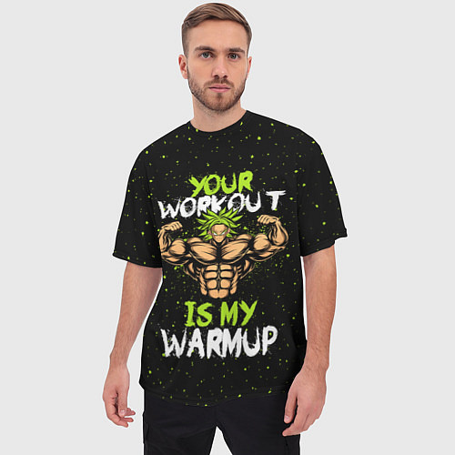 Мужская футболка оверсайз My Workout / 3D-принт – фото 3