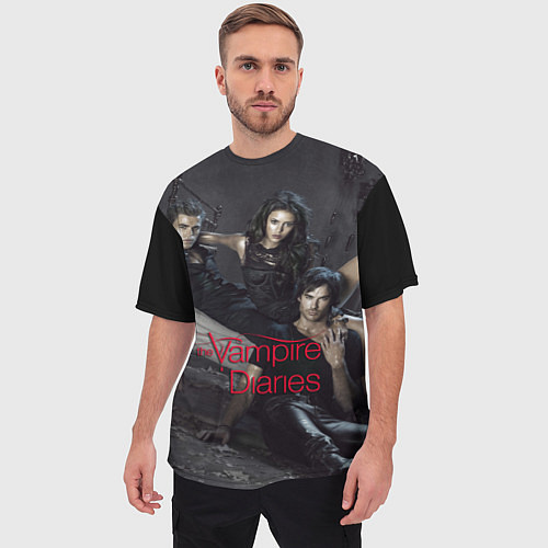 Мужская футболка оверсайз Дневники вампира / 3D-принт – фото 3