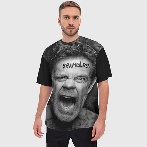 Мужская футболка оверсайз Shameless Face / 3D-принт – фото 3