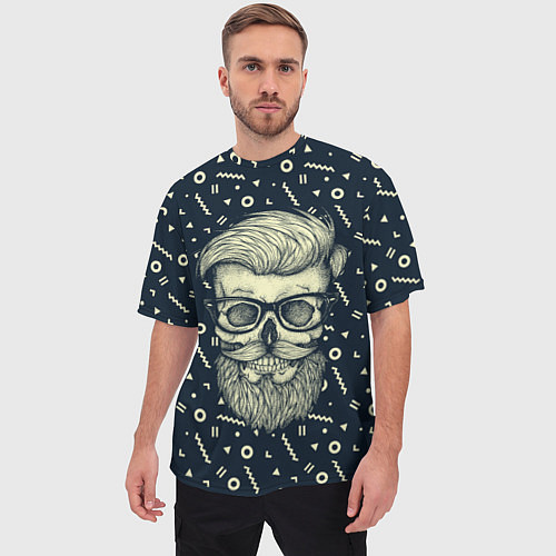Мужская футболка оверсайз Hipster is Dead / 3D-принт – фото 3