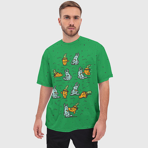 Мужская футболка оверсайз Боевая морковь / 3D-принт – фото 3