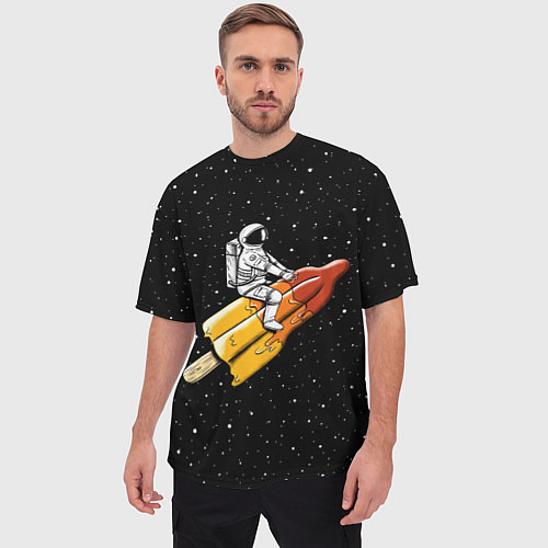 Мужская футболка оверсайз Сладкая ракета / 3D-принт – фото 3
