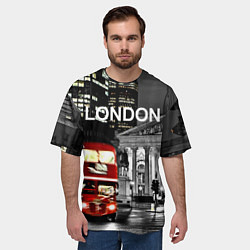 Футболка оверсайз мужская Лондон - ночной автобус, цвет: 3D-принт — фото 2