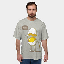 Футболка оверсайз мужская Яйцо приветствует, цвет: 3D-принт — фото 2