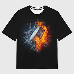 Мужская футболка оверсайз Шайба: противостояние