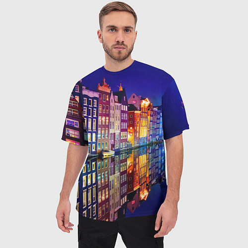 Мужская футболка оверсайз Амстердама - Нидерланды / 3D-принт – фото 3