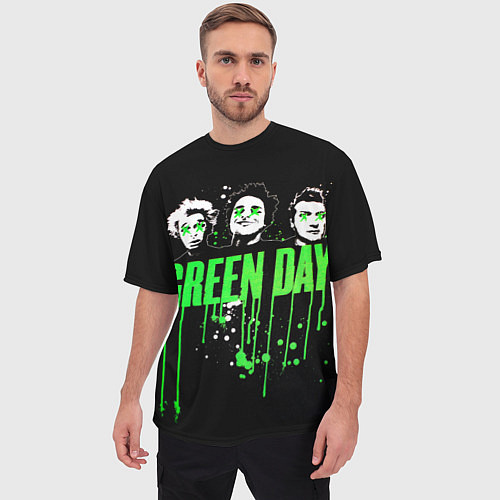 Мужская футболка оверсайз Green Day: Acid eyes / 3D-принт – фото 3