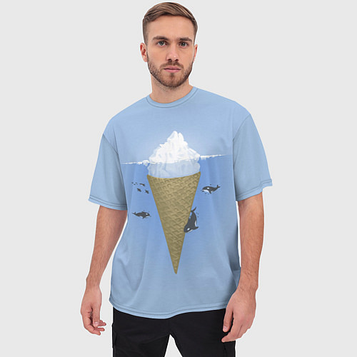 Мужская футболка оверсайз Мороженое / 3D-принт – фото 3