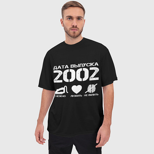 Мужская футболка оверсайз Дата выпуска 2002 / 3D-принт – фото 3
