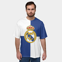 Футболка оверсайз мужская Real Madrid: Blue style, цвет: 3D-принт — фото 2