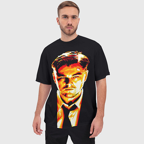 Мужская футболка оверсайз Леонардо Ди Каприо / 3D-принт – фото 3