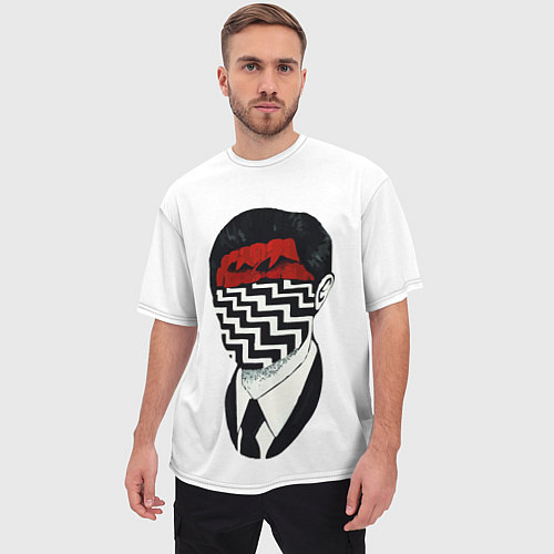 Мужская футболка оверсайз Twin Peaks Face / 3D-принт – фото 3