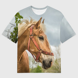 Футболка оверсайз мужская Игривая лошадка, цвет: 3D-принт