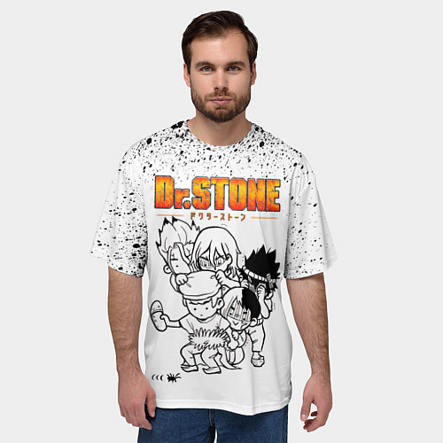 Мужская футболка оверсайз Доктор Стоун персонажи / 3D-принт – фото 3