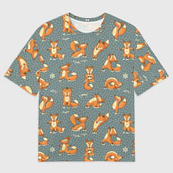 Мужская футболка оверсайз Foxes Yoga