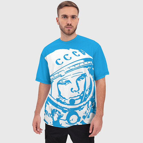 Мужская футболка оверсайз Гагарин: CCCP / 3D-принт – фото 3