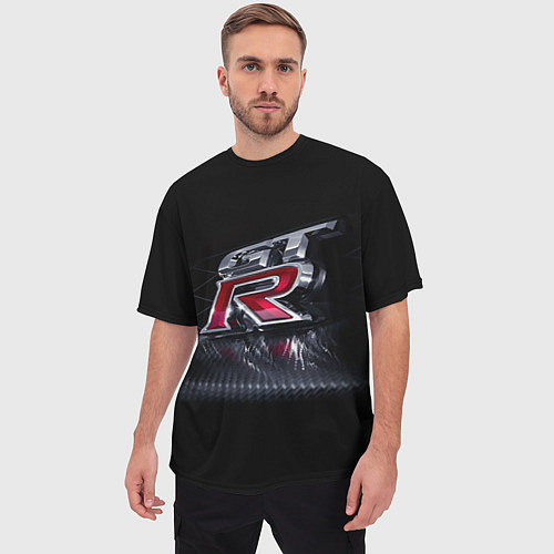 Мужская футболка оверсайз Nissan Gtr - sports car / 3D-принт – фото 3