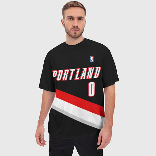 Мужская футболка оверсайз Portland Trail Blazers 0 / 3D-принт – фото 3