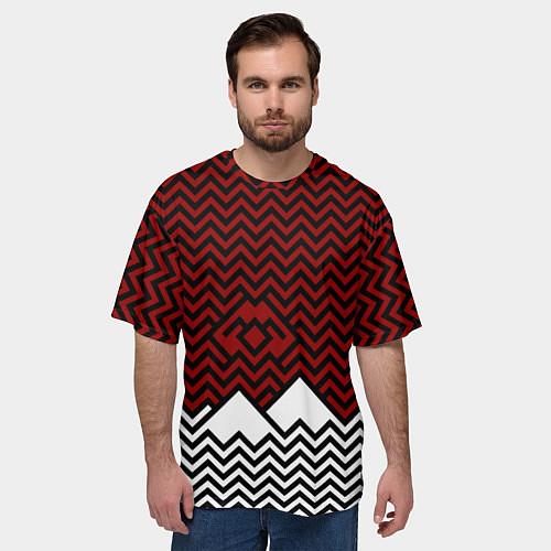 Мужская футболка оверсайз Твин Пикс: Минимализм / 3D-принт – фото 3