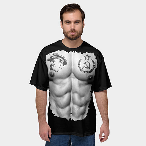 Мужская футболка оверсайз Торс с наколками СССР / 3D-принт – фото 3