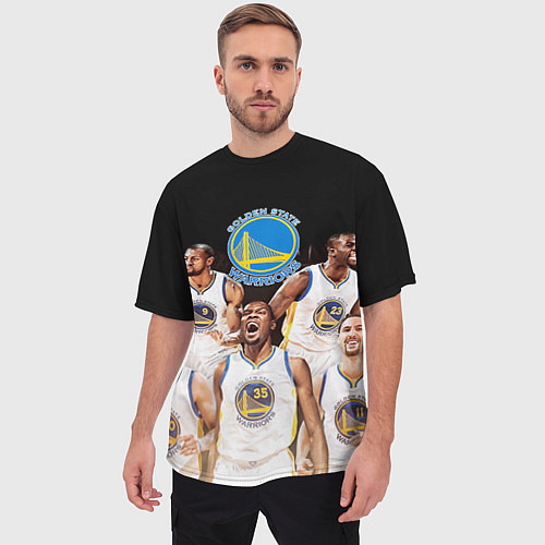 Мужская футболка оверсайз Golden State Warriors 5 / 3D-принт – фото 3