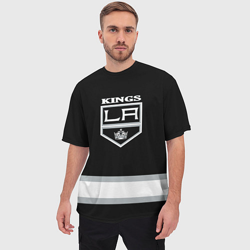Мужская футболка оверсайз Los Angeles Kings NHL / 3D-принт – фото 3