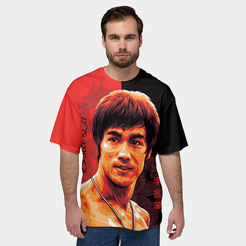 Мужская футболка оверсайз Брюс Ли / 3D-принт – фото 3