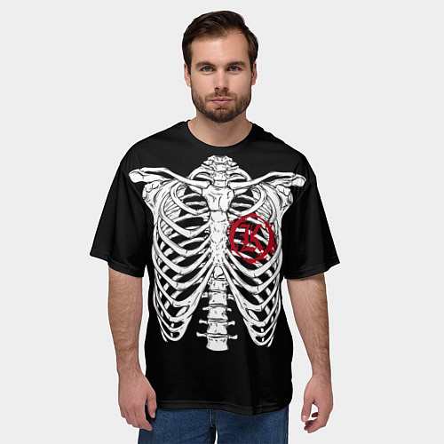 Мужская футболка оверсайз Кукрыниксы: Скелет / 3D-принт – фото 3