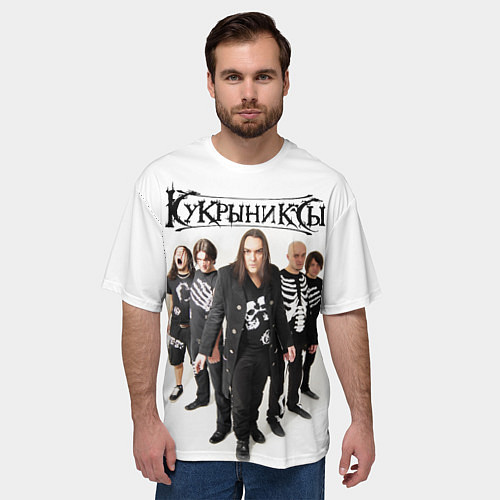 Мужская футболка оверсайз Группа Кукрыниксы / 3D-принт – фото 3