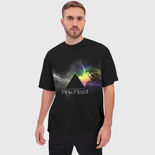 Мужская футболка оверсайз Pink Floyd Logo / 3D-принт – фото 3