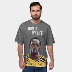 Футболка оверсайз мужская Усэйн Болт, цвет: 3D-принт — фото 2