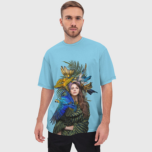 Мужская футболка оверсайз Lana Del Rey: Tropical / 3D-принт – фото 3