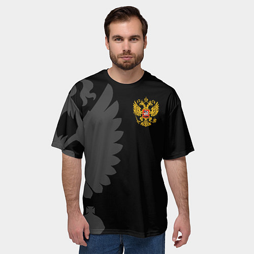 Мужская футболка оверсайз Russia - Black collection / 3D-принт – фото 3