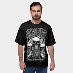Футболка оверсайз мужская Amon Amarth: Trio Skulls, цвет: 3D-принт — фото 2