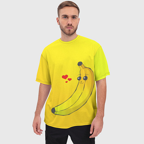 Мужская футболка оверсайз Just Banana (Yellow) / 3D-принт – фото 3