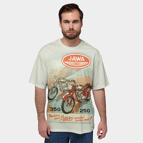 Мужская футболка оверсайз JAWA / 3D-принт – фото 3