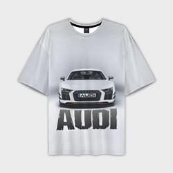 Футболка оверсайз мужская Audi серебро, цвет: 3D-принт