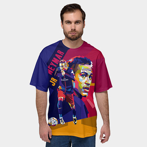 Мужская футболка оверсайз Jr. Neymar / 3D-принт – фото 3