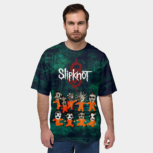 Мужская футболка оверсайз Группа Slipknot / 3D-принт – фото 3