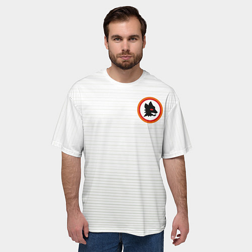 Мужская футболка оверсайз A S Roma - WHITE N 98 NEW 2022 / 3D-принт – фото 3