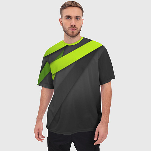 Мужская футболка оверсайз Спортивная геометрия 6 / 3D-принт – фото 3