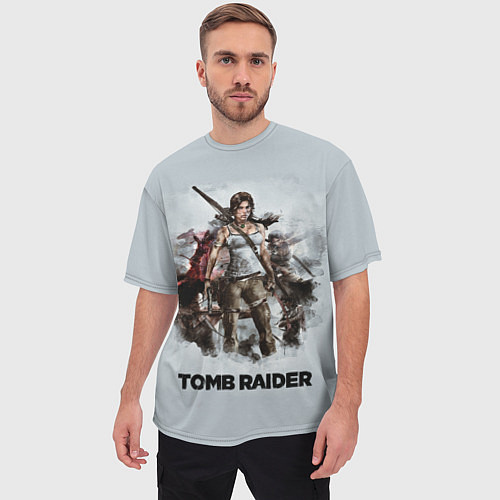 Мужская футболка оверсайз TOMB RAIDER / 3D-принт – фото 3
