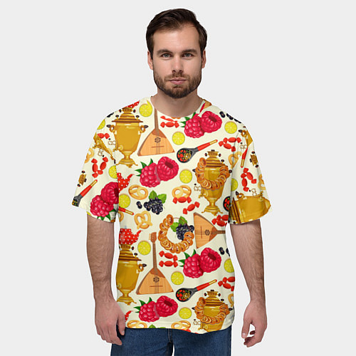 Мужская футболка оверсайз Народная кухня / 3D-принт – фото 3