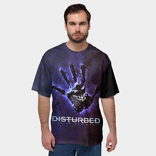 Мужская футболка оверсайз Disturbed: Live at red rocks / 3D-принт – фото 3