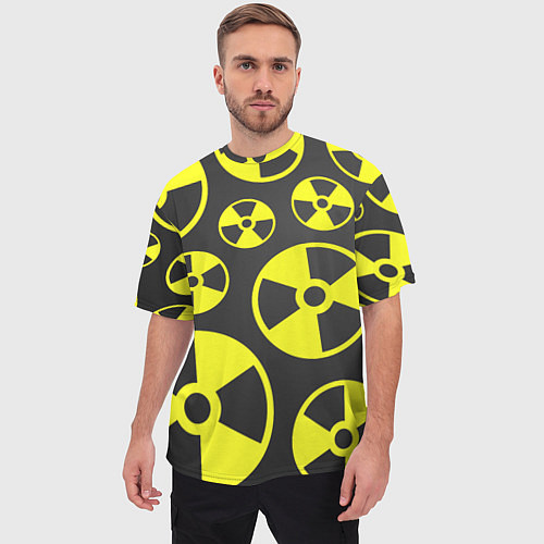 Мужская футболка оверсайз Радиация / 3D-принт – фото 3
