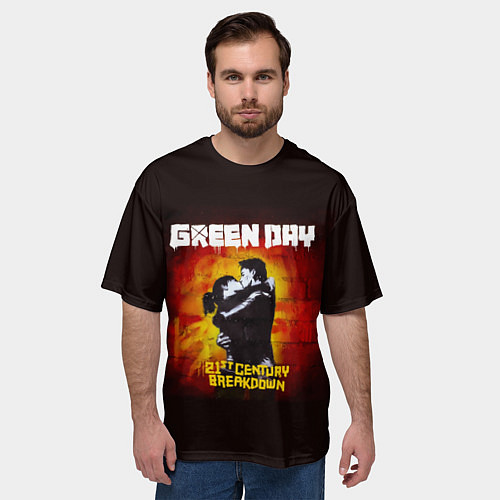 Мужская футболка оверсайз Поцелуй Green Day / 3D-принт – фото 3