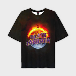 Футболка оверсайз мужская Black Sabbath земля в огне, цвет: 3D-принт