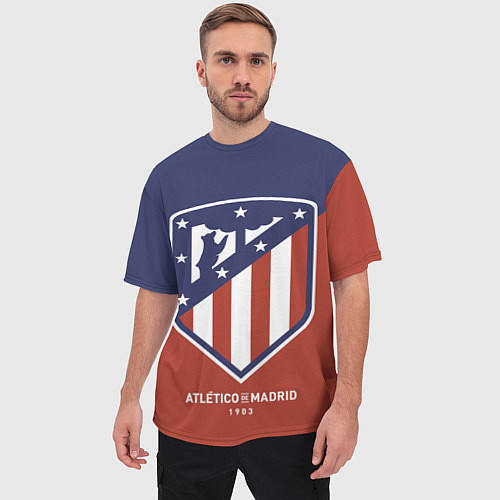 Мужская футболка оверсайз Atletico Madrid FC 1903 / 3D-принт – фото 3