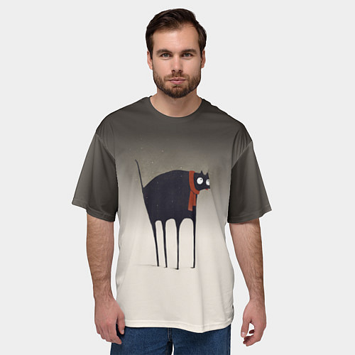 Мужская футболка оверсайз Первый снег / 3D-принт – фото 3